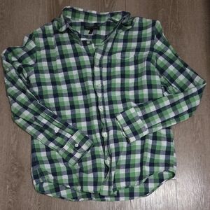 Banana Republic Womans Plaid Shirt in Green and Navy